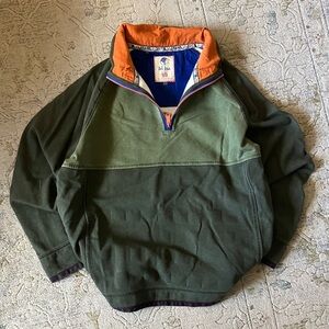Fat Face Arlie Blue and Green Canvas Quarterzip